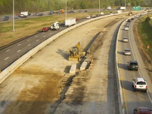 Baustelle Autobahn einspurig