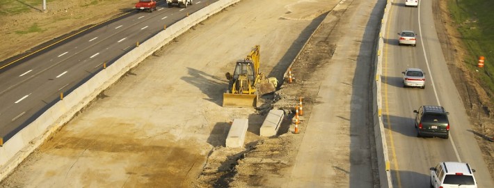 Baustelle Autobahn einspurig