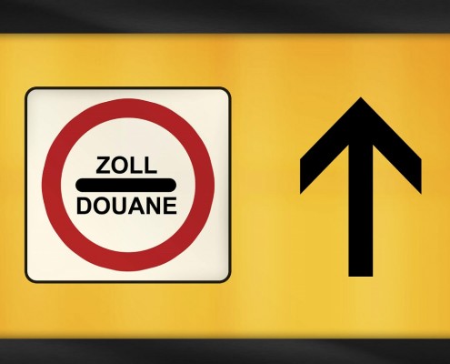 Zollkennzeichen Zollhinweis Schild